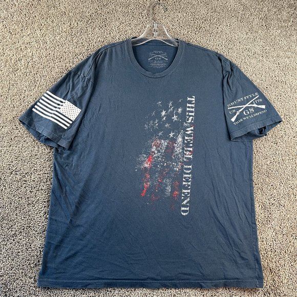 Grunt Style Other - Grunt Style Shirt Mens XXL 2XL Blue White This Well Defend USA Military
